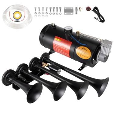 Imagem de banhao Buzina de ar com 4 tubos (1 litro paralelo 4 trompete preto)