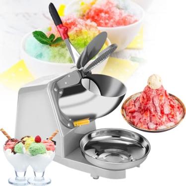 Imagem de Máquina de barbear gelo com lâminas duplas de aço inoxidável para uso doméstico e comercial, trituração de 85 kg de gelo por hora para cones de neve, raspadinhas, smoothies e cafés gelados