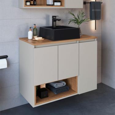 Imagem de Gabinete de Banheiro com Cuba Cecília II 3 PT Arenas e Mel