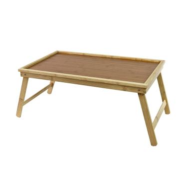 Imagem de Bandeja De Bambu Retangular Com Pé Dobrável 50x30cm