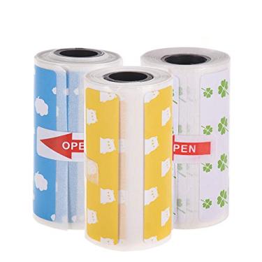 Imagem de Walmeck Rolo de Etiquetas Térmicas, Etiqueta de Impressora Direta de Desenho Bonito, Adesivo Forte Impress?o Transparente para Impressora Térmica de Bolso PeriPage A6, 3 Rolos