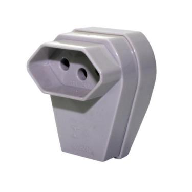 Imagem de Tomada movel 2p+t 10a 250v cinza com prensa cabo pezzi