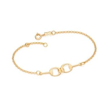 Imagem de Pulseira banhado ouro 3x 24k 18k e 22k  feminina elo português 2 pinge