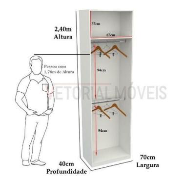 Imagem de Armário Arara Dupla M24 100% Mdf (closet Lojas Cabideiro) - VETORIAL M