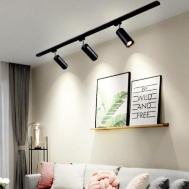 Imagem de Trilho Eletrificado Branco ou Preto + 5 spot 7w Branco Quente - Redtun