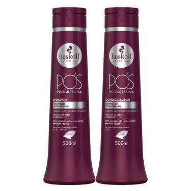 Imagem de Kit Shampoo e Condicionador Alinhador Pós Progressiva Haskell 500ml