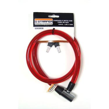 Imagem de Cadeado para moto com chave Articulado 1m X 16mm Starfer