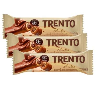 Imagem de Kit 3 Chocolate Trento Avelãs 29g
