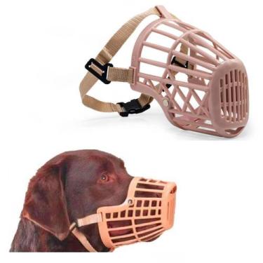 Imagem de Focinheira Plastica Para Caes Gatos Com Ajuste Grande 14Cm - Savana