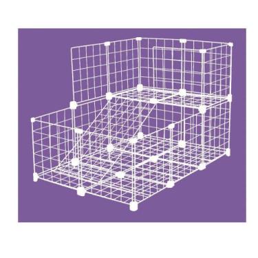 Imagem de Cercado Aramado Porquinho Da ÍNdia 2 Andares Fundo 60x90x60cm Branco -