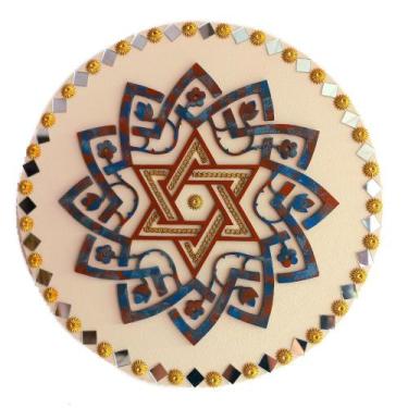 Imagem de Mandala Escudo de Davi/Proteção e Superação 26cm - Aqui Tem Magia