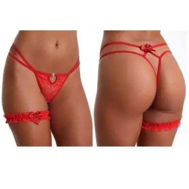 Imagem de Calcinha Tanga Fio Dental Renda Com Persex Empoderadas, Único, Preto