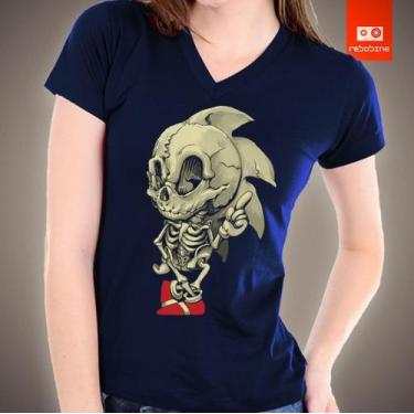 Imagem de Camiseta Sonic Esqueleto Sega Video Game Retro 100% Algodão - Tee Geek