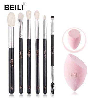 Imagem de Kit Pincéis De Maquiagem Profissional 6 PÇS Para Sobrancelha Cílios - 