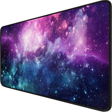 Imagem de Mouse pad para jogos, 80 x 39,9 x 0,3 cm, à prova d'água, mouse pad antiderrapante, base de borracha e bordas costuradas para jogadores de jogos, escritório, estudo, profissionais de esportes, casa,