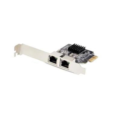 Imagem de StarTech.com Placa adaptador de rede PCIe Gigabit de 2 portas, placa LAN PCI Express, NIC, 2X Realtek RTL8111H, compatível com TAA