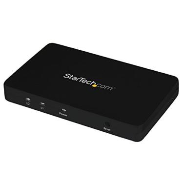 Imagem de Divisor HDMI 1 entrada 2 saída da StarTech.com - 4K 30Hz - 2 portas - alumínio - HDMI multi-portas - divisor de áudio (ST122HD4K), preto