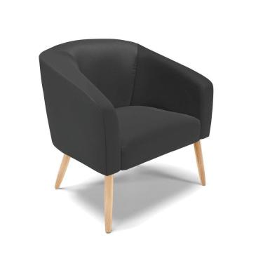 Imagem de Cadeira Sala De Jantar Pé Palito Natural Stella Sintético D03 - D`rossi Cor Preto