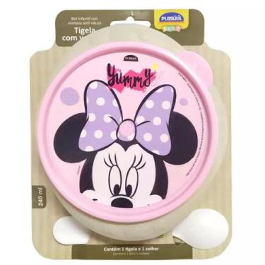Imagem de Prato Tigela Alimentação Infantil Bebê Minnie C/ventosa - Plasútil