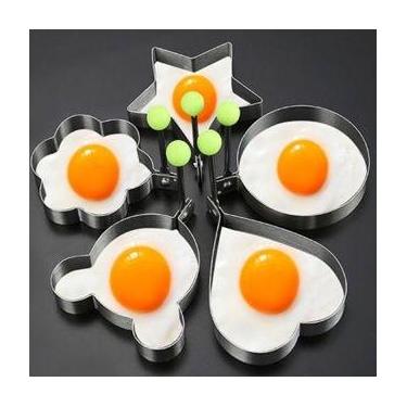 Imagem de 5 peças Molde Forma Omeleteira Panqueca Ovo Frito Aço Inox - amigold