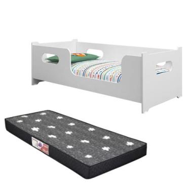 Imagem de Cama Solteiro 100% MDF Incluso Colchão D20 Montessoriana Juvenil Resis