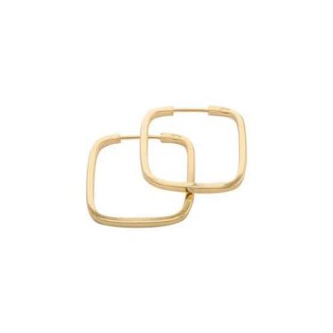 Imagem de Brinco de ouro 18 k Argola Quadrada . - Elegancy Joias