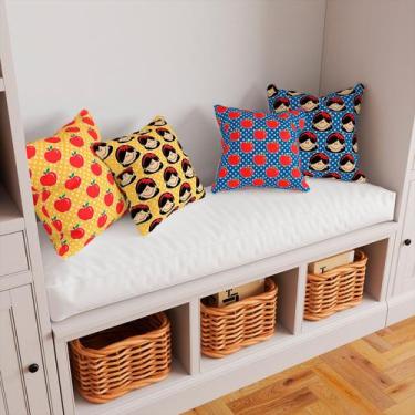 Imagem de Kit 4 Capas De Almofadas Decorativas Branca de Neve Maçãs - Core Decor