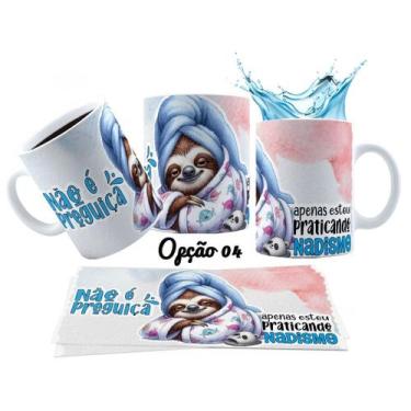 Imagem de Caneca 325ml Preguiça Sincera Frase Se Dormir fosse um hobby - LARANJA