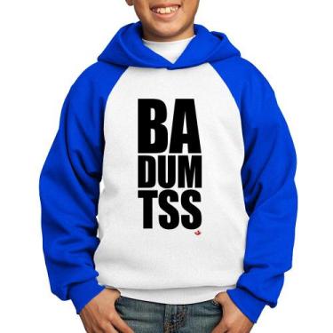 Imagem de Moletom Infantil BA DUM TSS - Foca na Moda, Branco, Azul, 12
