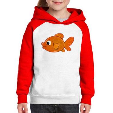 Imagem de Moletom Infantil Peixinho Brinquedo - Foca na Moda, Branco, Vermelho, 