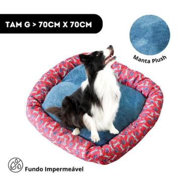 Imagem de Colchonete Cama Caminha 70x70 com Almofada Manta Soft Pet G Impermeave