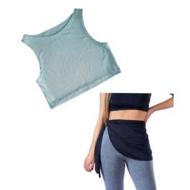 Imagem de Kit Cropped Regata liso básico + Tampa bumbum fitness - DE UMA MARIA P