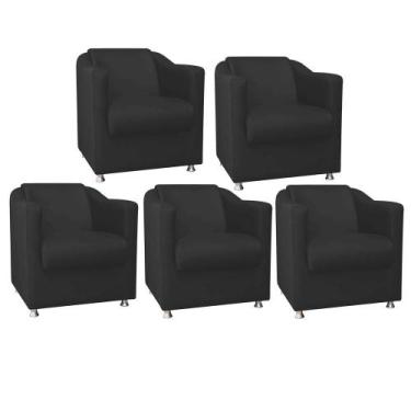 Imagem de Kit 05 Poltrona Cadeira Decorativa Tilla   Para Sala de Estar Recepção