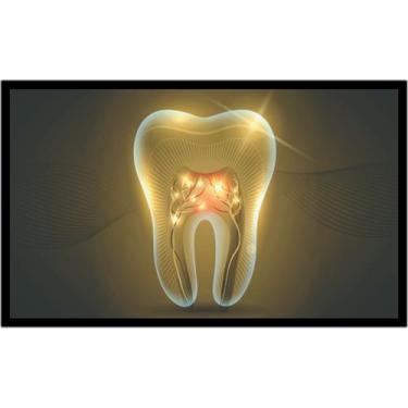 Imagem de Quadro Decorativo Dentista Dente Dourado Abstrato Odontologia Consultó