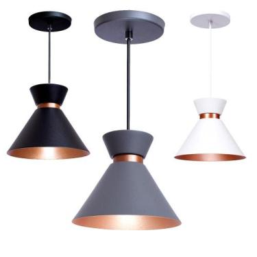 Imagem de Pendente Lustre Luminária Berlim 15cm Moderno - Iluminar Ambiente, Cin