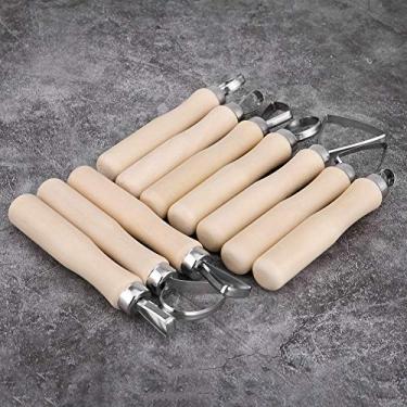 Imagem de Conjunto de Ferramentas Modeladoras de Cerâmica para Escultura Em Cera, Cabo de Madeira, Acessórios para Escultura Em Argila Diy, 10 Peças para Entusiastas de Artesanato