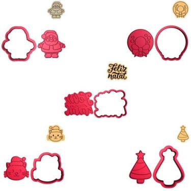 Imagem de Kit 5 Cortadores Natal Guirlanda Noel Árvore Gato - DOCE IMPRESSO, 5,0