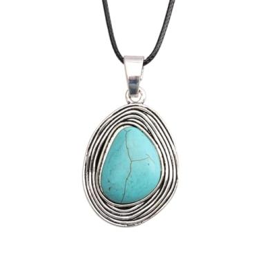 Imagem de joymiao Colares Boho para mulheres, cordão com pingente, colar longo de prata, vintage, suéter, joias hippie, presentes para mulheres e meninas, Couro sintético, Sem Pedra Preciosa