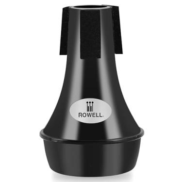 Imagem de ROWELL Silenciador de trompete, mudo de trompete reto ABS, silenciador mudo de trompete mini, mudo de trompete de treino leve, acessórios de trompete para iniciantes. (Preto)