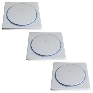 Imagem de KIT 03 Ralo Click Banheiro Inox Quadrado 10x10 Cromado  - Montelar Aca