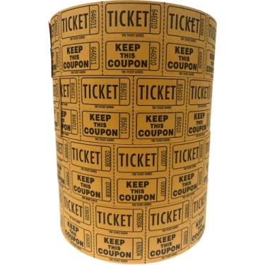Imagem de The Ticket Gurus - Bilhetes de sorteio - (4 rolos de 2000 bilhetes duplos) 8.000 no total 50/50 bilhetes de sorteio - (4) rolos laranja