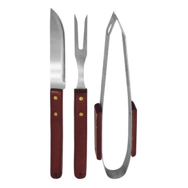 Imagem de Kit Churrasco 3 Peças Cabos de Madeira