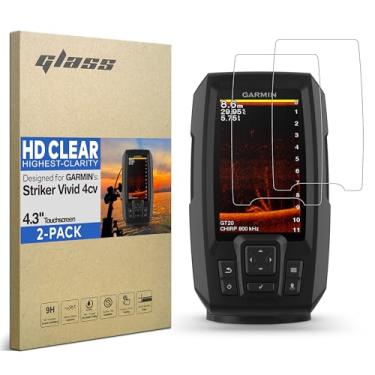 Imagem de INNOSURE [Pacote com 2] Protetor de tela de vidro temperado projetado para Garmin Striker Vivid 4CV - 4,3 polegadas GPS Fishfinder Touchscreen antiarranhões/impressões digitais (HD Clear)