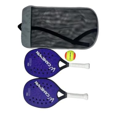 Imagem de 2 raquetes de tênis de praia kowaku, raquete de tênis de praia, raquete leve portátil de tênis de praia com bolsa para pátio de playground, azul