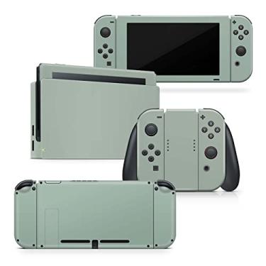 Imagem de Tacky Design Capa clássica de cor sólida verde compatível com Nintendo Switch, película verde para adesivos Nintendo Switch, decalque de vinil premium 3M (verde)