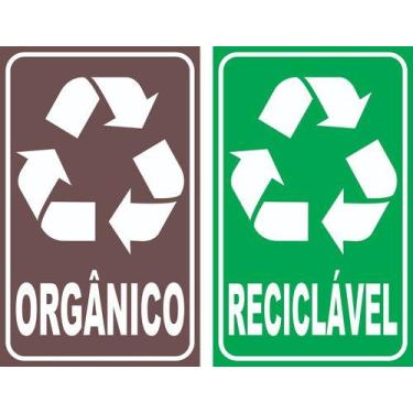 Imagem de Kit Adesivos P/ Lixeiras Coleta Seletiva Reciclável Orgânico - Royal P