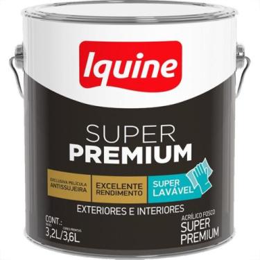 Imagem de Tinta Acrilica Iquine Fosco Super Premium 3,6L Branco Neve