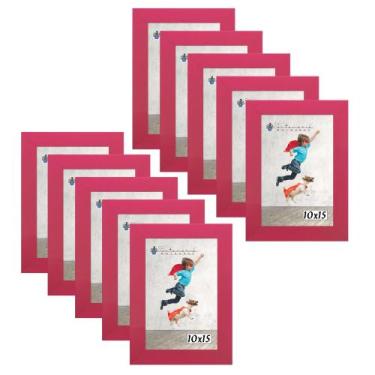 Imagem de Kit 10 Molduras Porta Retrato 10X15 Rosa - Santamaria Molduras