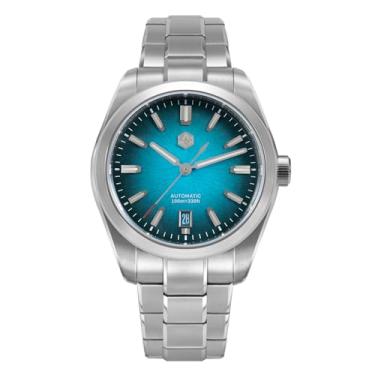 Imagem de San Martin Relógio masculino SN0144-GX, 9015, movimento mecânico automático, vidro safira, 10 bares, relógio de mergulho masculino, Mostrador azul, 39mm, relógio casual