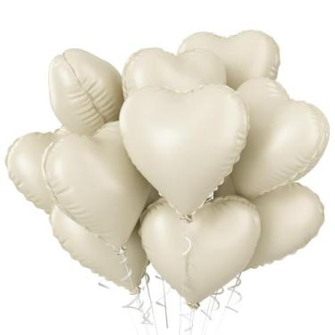 Imagem de Balões de Coração Creme - 18cm (10 Unidades)